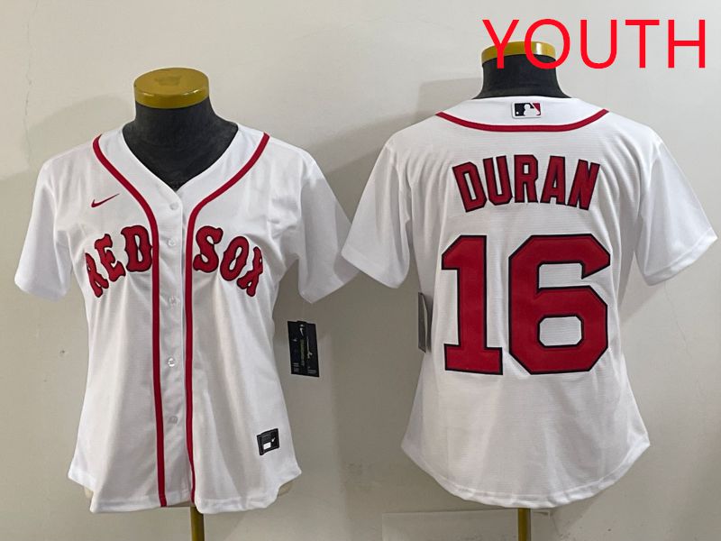 Youth 2025 Boston Red Sox #16 Duran White Game Nike MLB Jersey style 1->youth mlb jersey->Youth Jersey